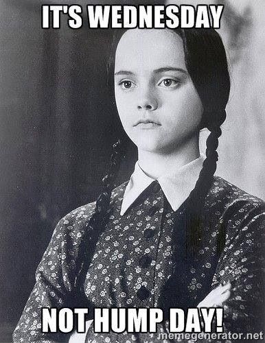 Wednesday addams hump day meme