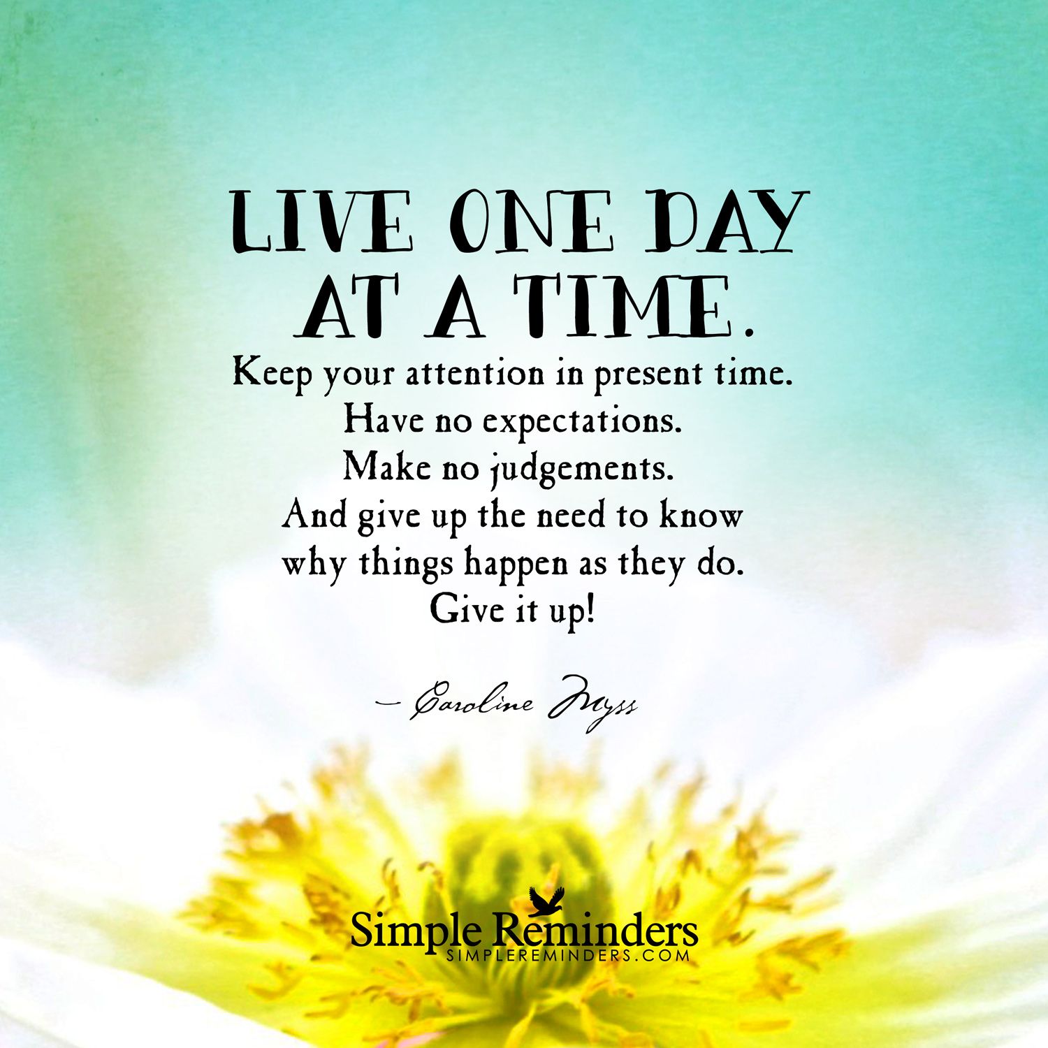 Collection 27 Living One Day At A Time Quotes 2 And Sayings With Images