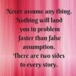 Never Assume Quotes 2 and Sayings with Images