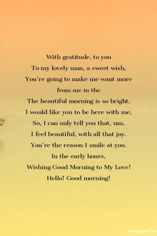 Romantic Good Morning Poems For Him.