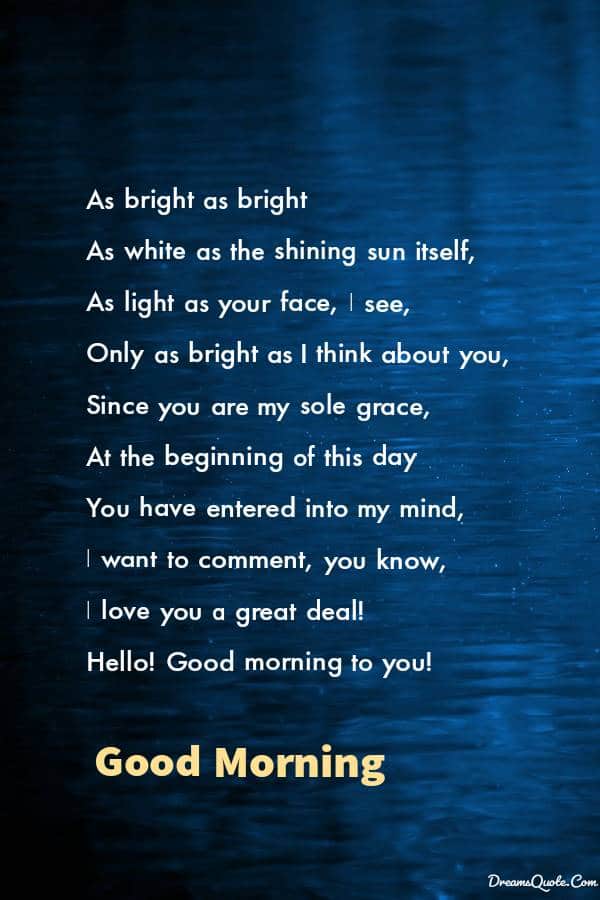 Romantic Good Morning Poems For Him [ Best Collection ]
