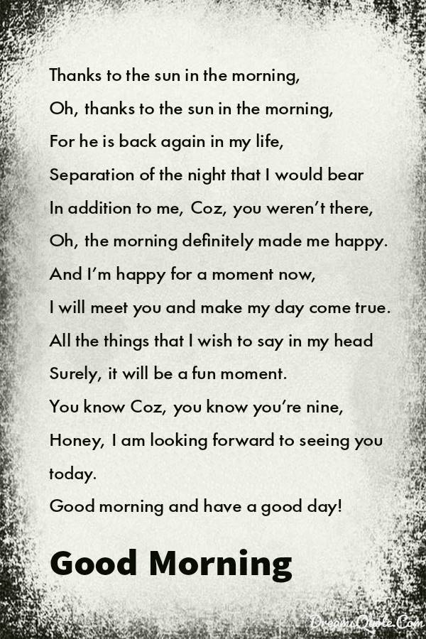Good Morning Poems for Him | handsome good morning poems for him, boyfriend good morning poems for him, morning love notes for him