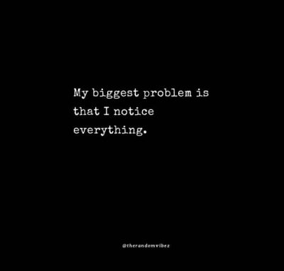My biggest problem is that I notice everything Quotes