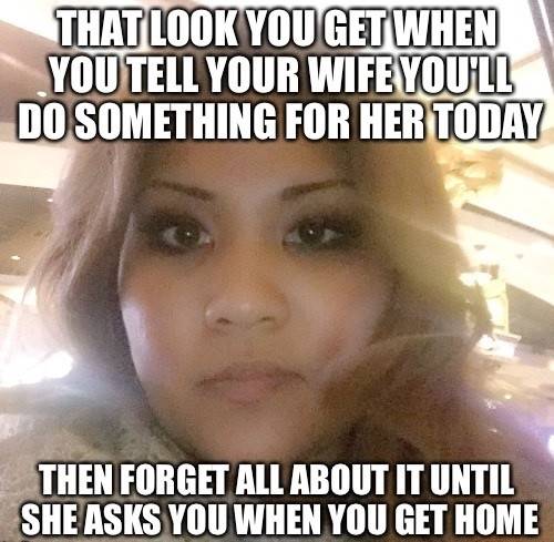 45 Wife Memes That Perfectly Sum Up Married Beautiful Wife Meme For Wife - When you tell your wife you'll do something for her today, you may or may not really accomplish it, depending on whether you forget all about it until she asks you when you come home.