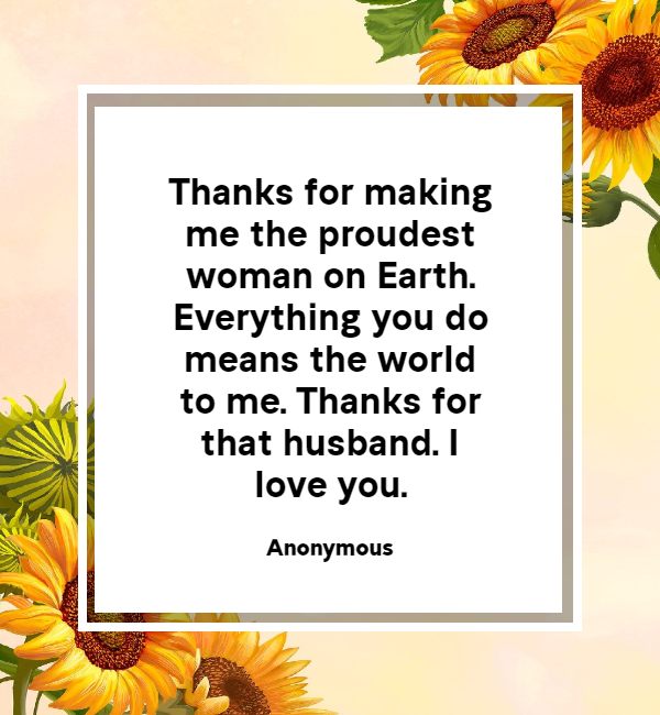 romantic thank you messages for husband
